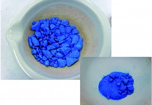 Estado final del pigmento que se obtiene con la formulación de Vitruvio